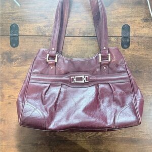 Vintage Etienne Aigner Burgundy Leather Shoulder Bag